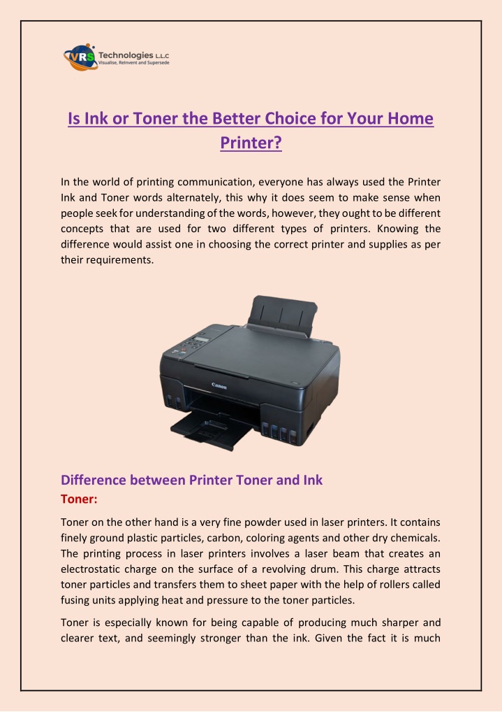 is ink or toner the better choice for your home