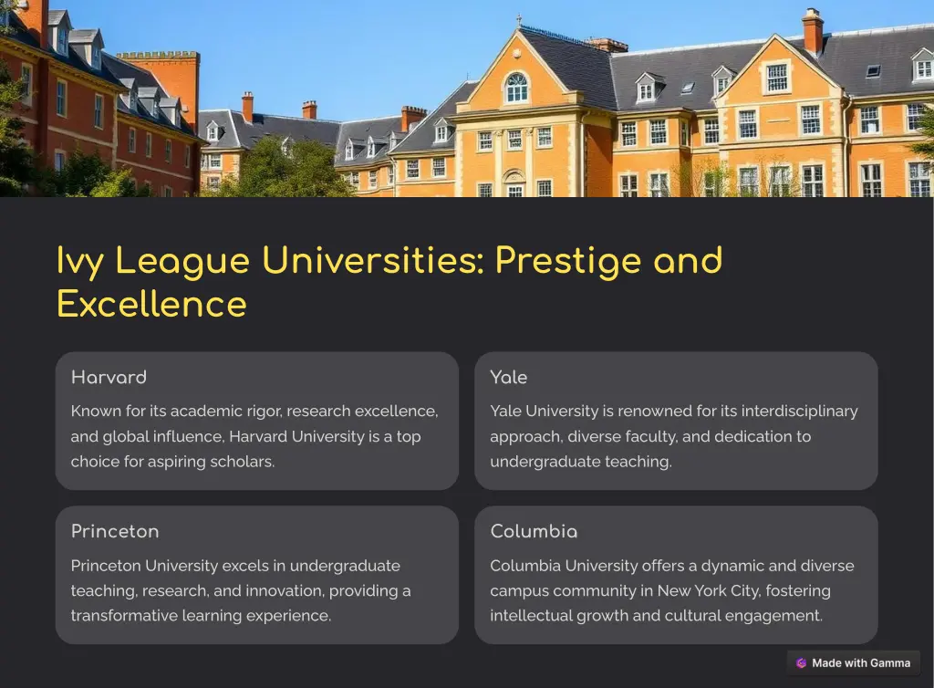 ivy league universities prestige and excellence