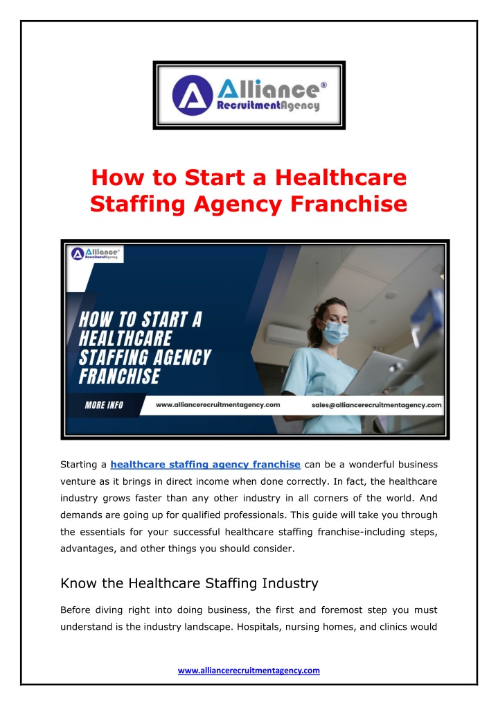 how to start a healthcare staffing agency