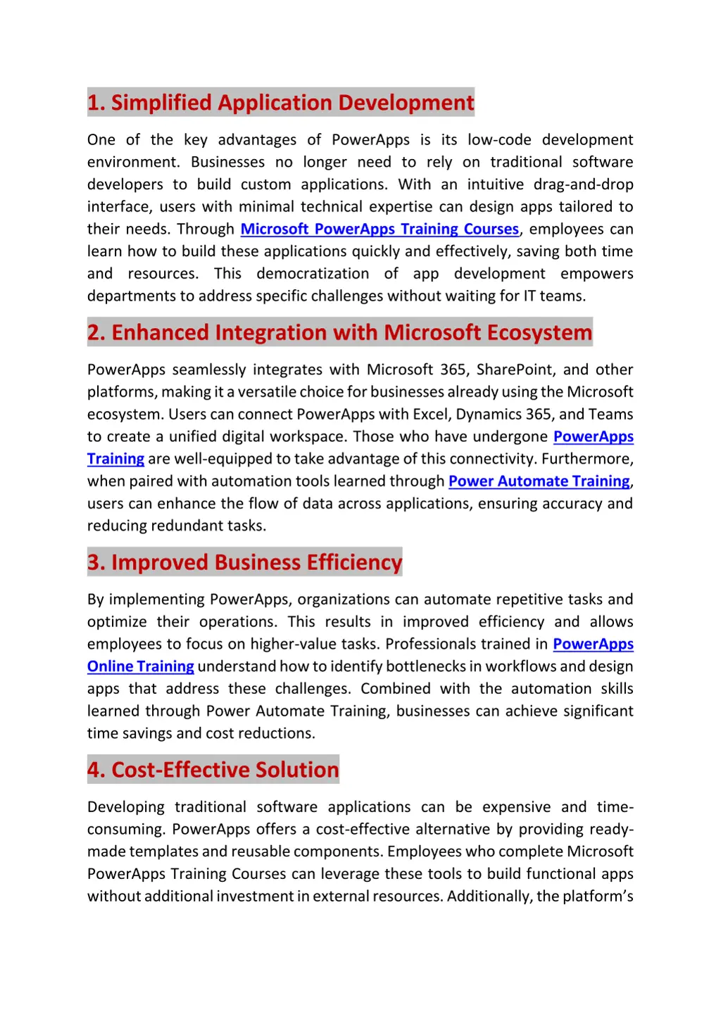 1 simplified application development