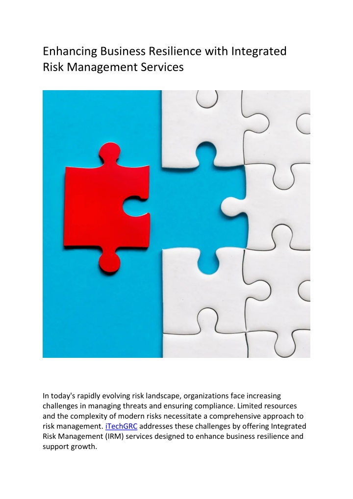 enhancing business resilience with integrated