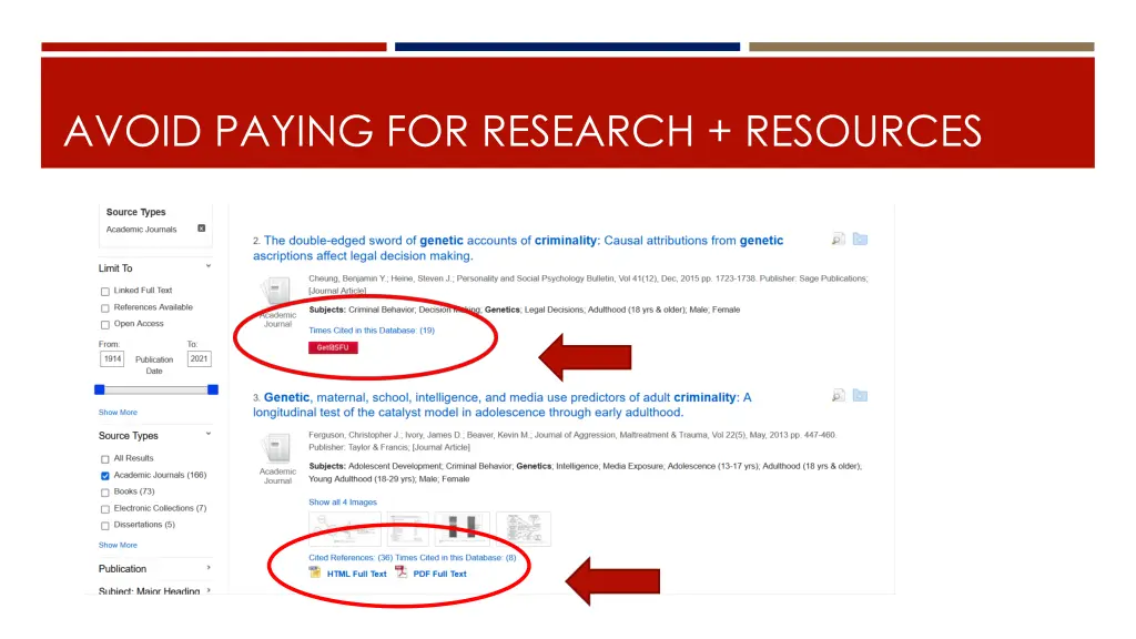 avoid paying for research resources 1