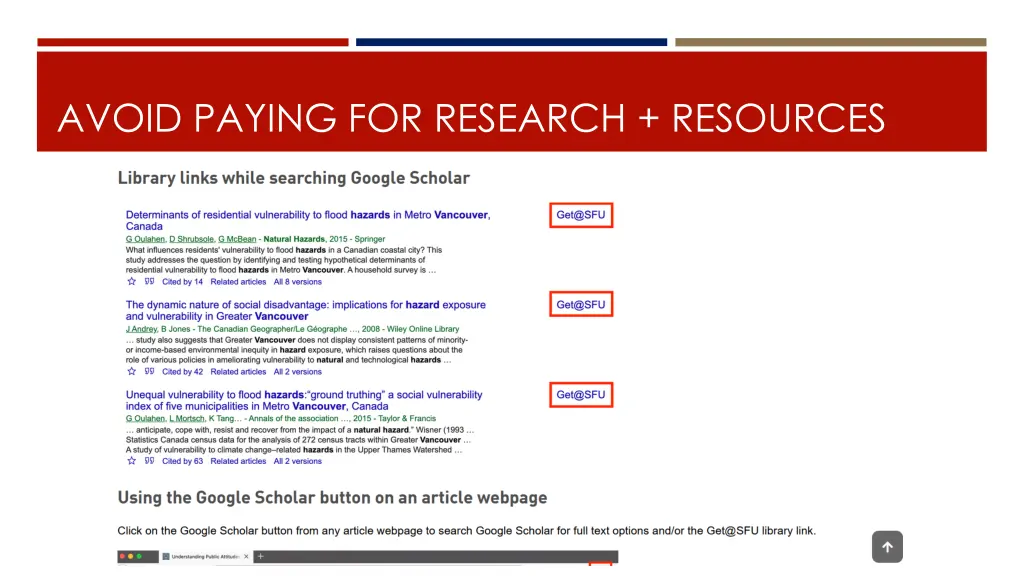 avoid paying for research resources