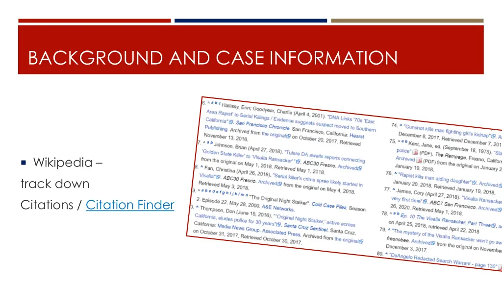 background and case information 1