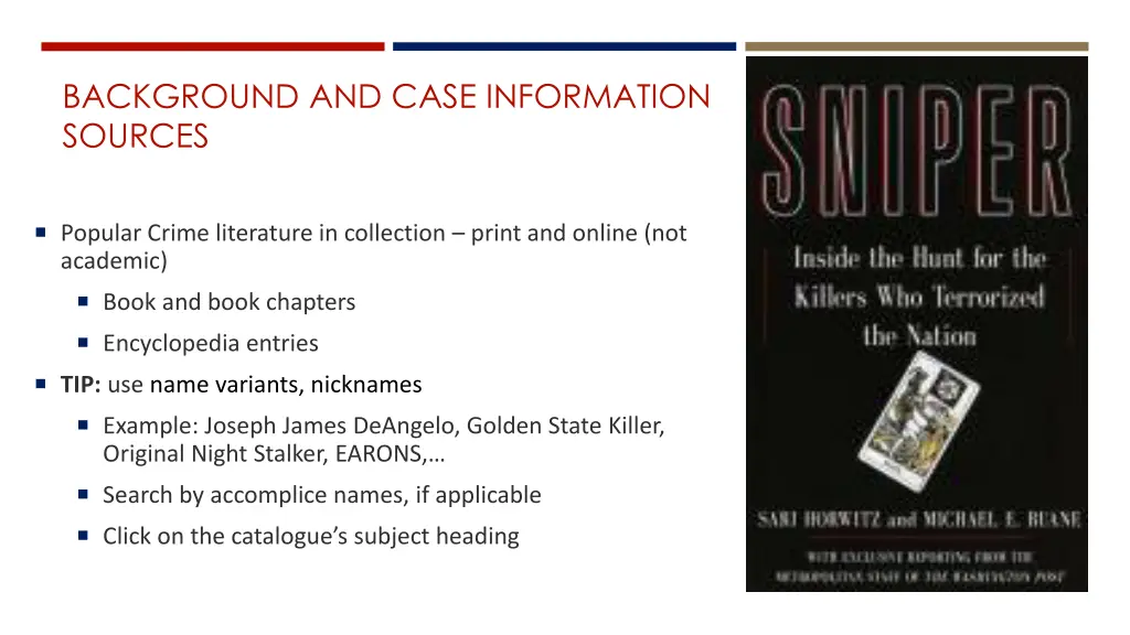 background and case information sources 1