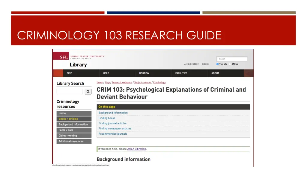 criminology 103 research guide