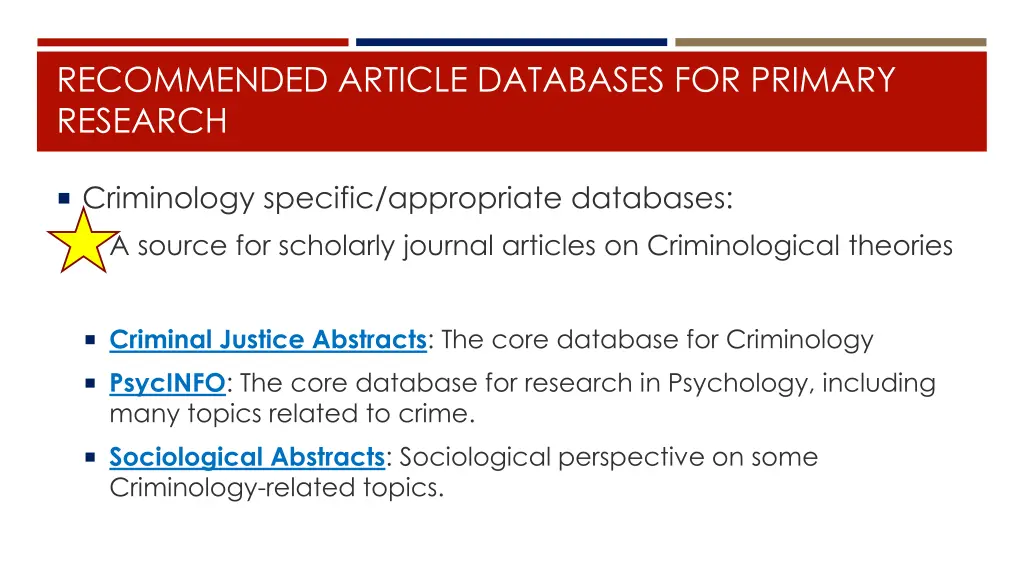 recommended article databases for primary research