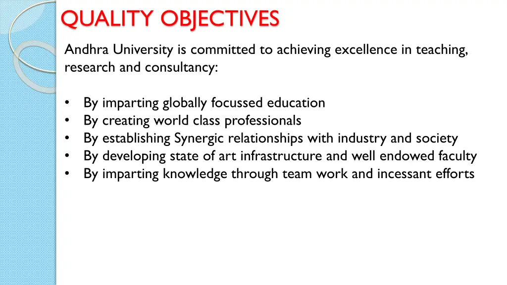 quality objectives