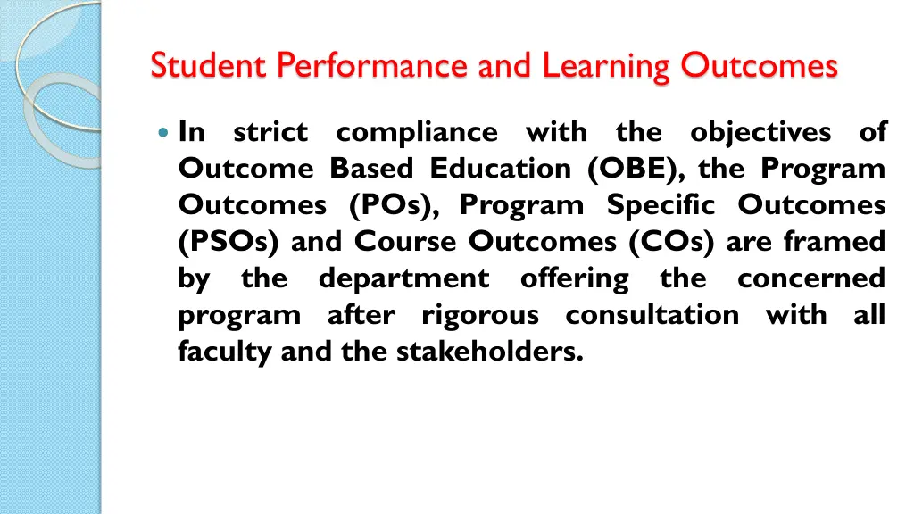 student performance and learning outcomes