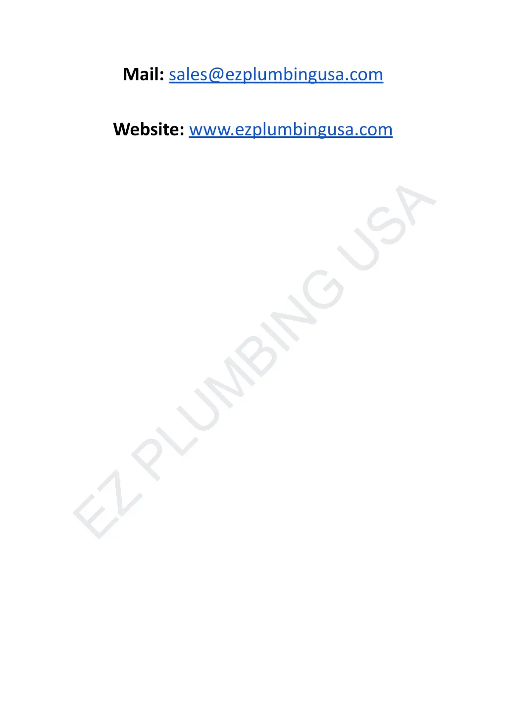 mail sales@ezplumbingusa com