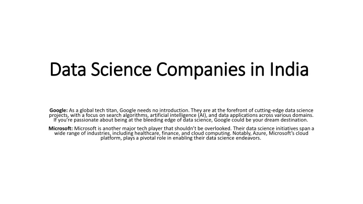 data science companies in india data science