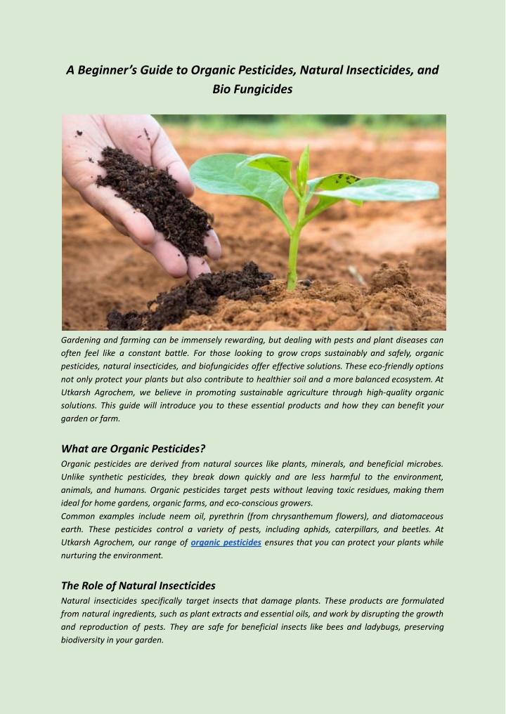 a beginner s guide to organic pesticides natural