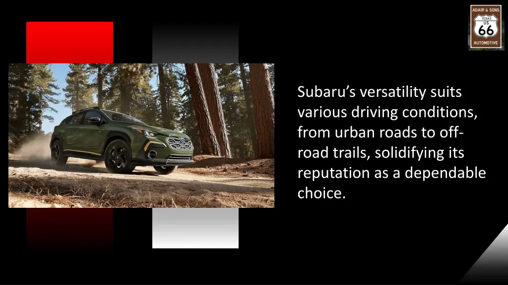 subaru s versatility suits various driving