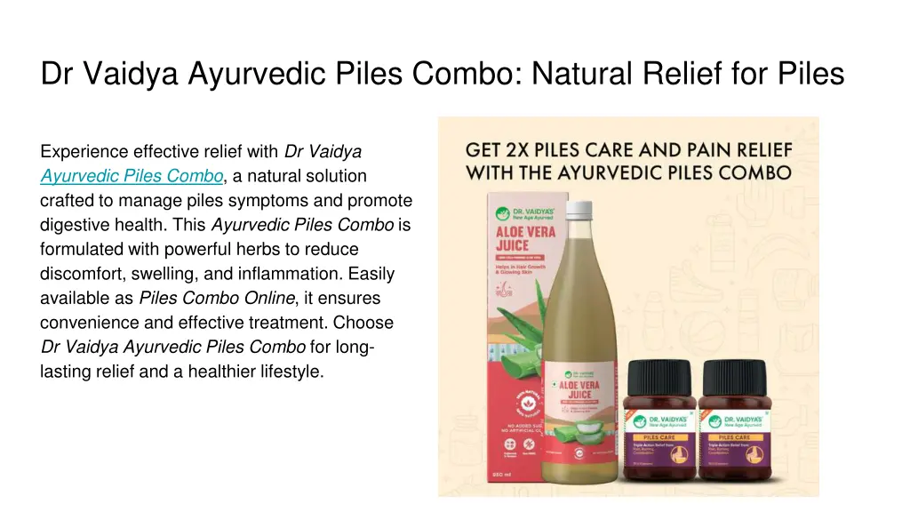 dr vaidya ayurvedic piles combo natural relief