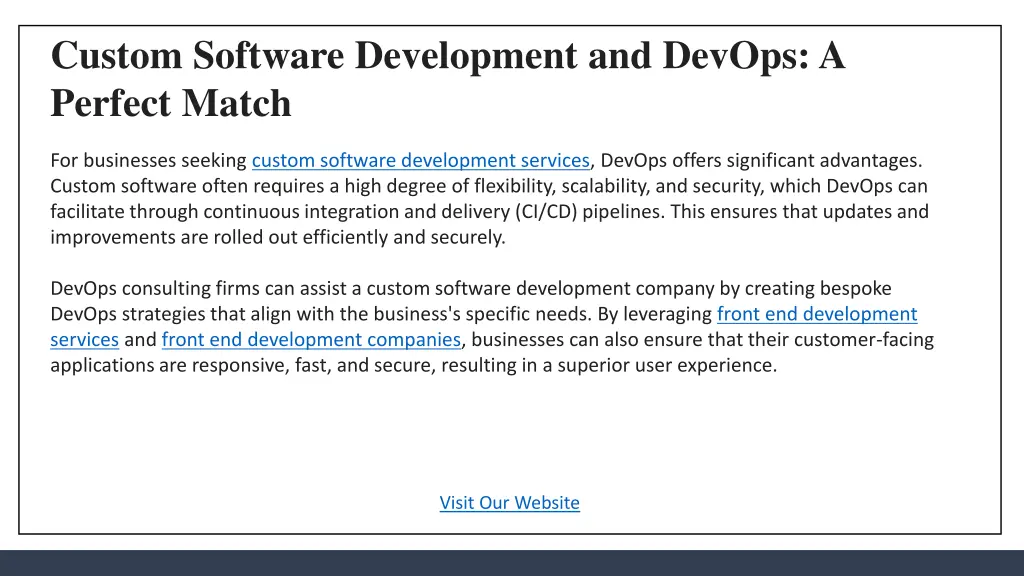 custom software development and devops a perfect