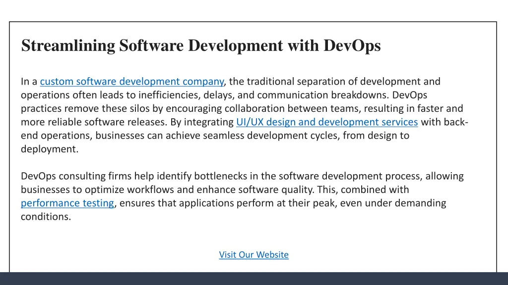 streamlining software development with devops