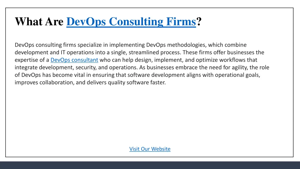 what are devops consulting firms