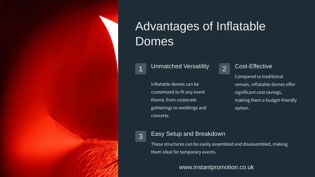 advantages of inflatable domes