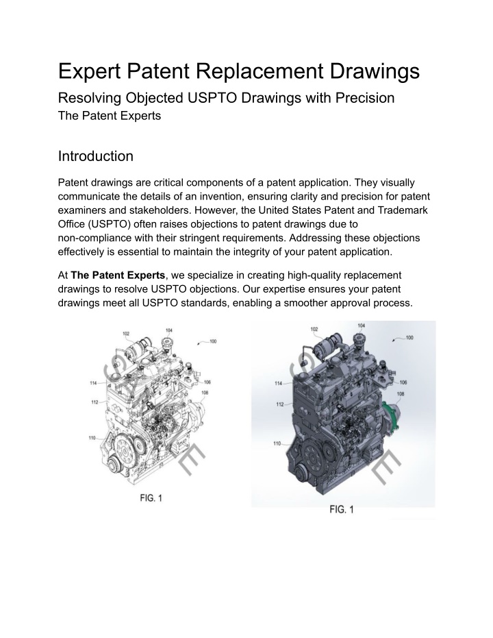 expert patent replacement drawings resolving