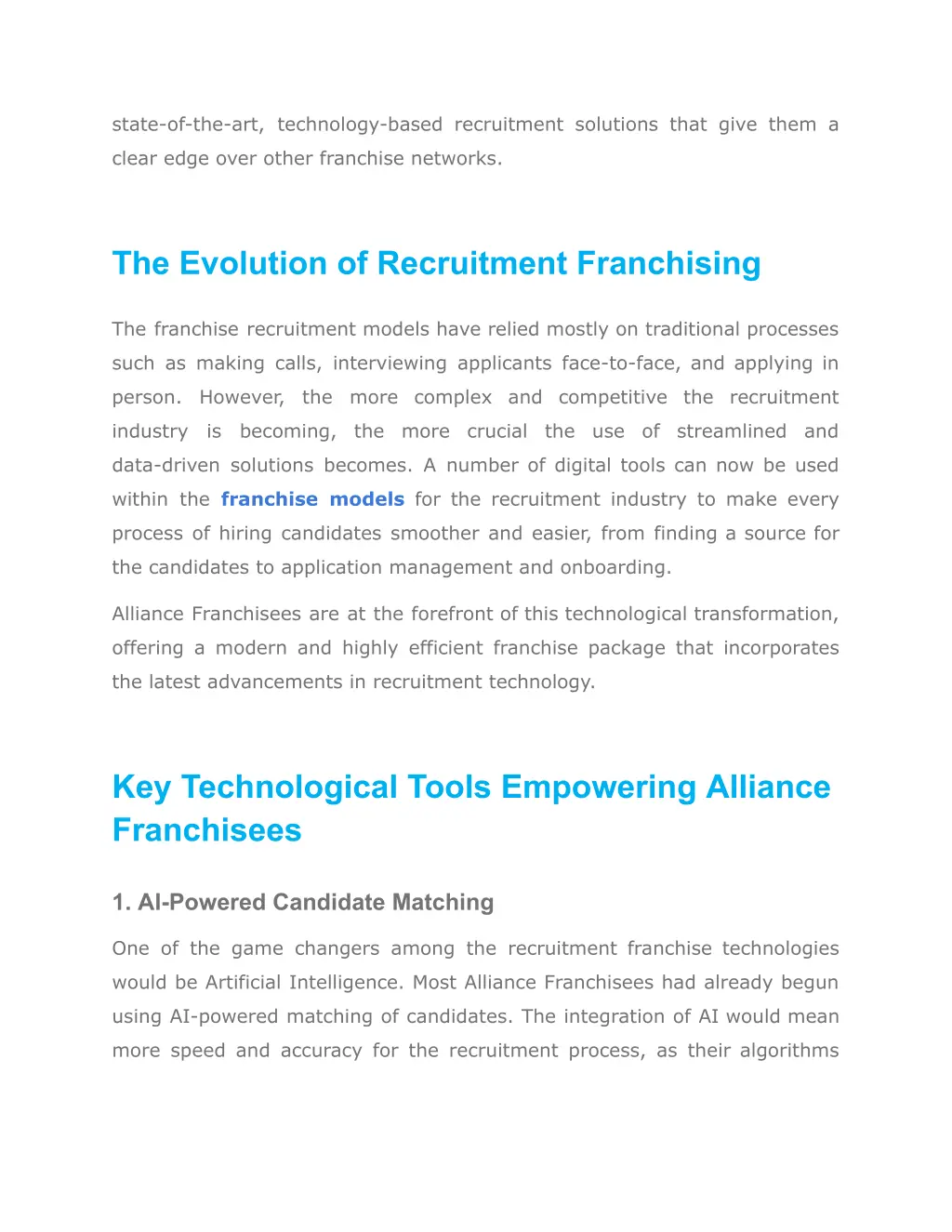 state of the art technology based recruitment