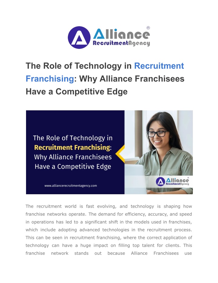 the role of technology in recruitment franchising