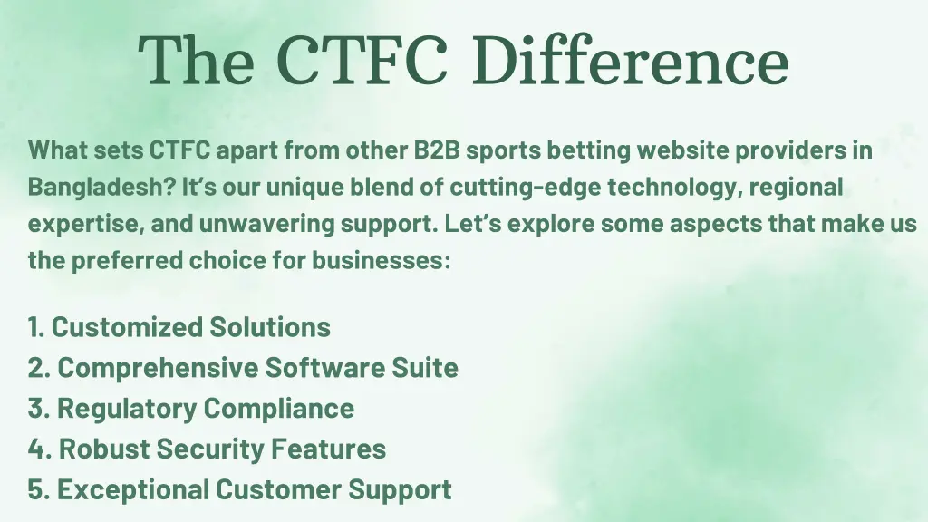 the ctfc difference