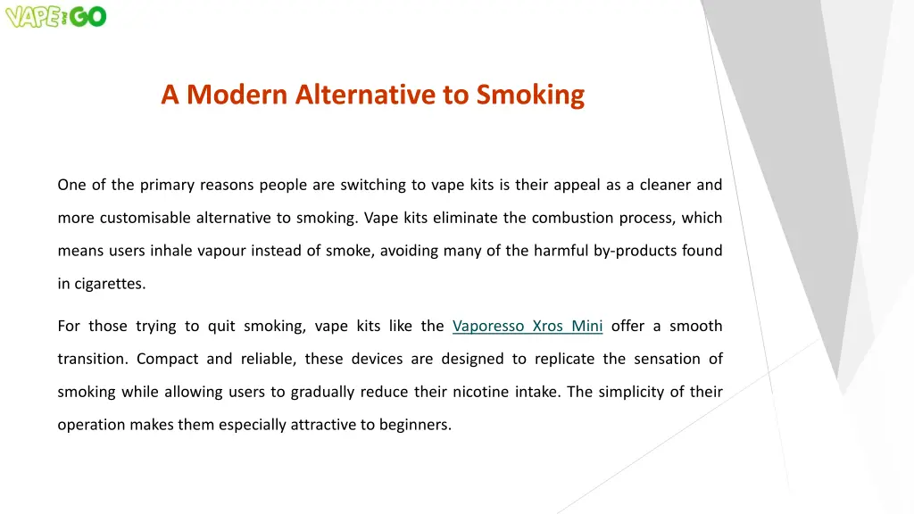 a modern alternative to smoking