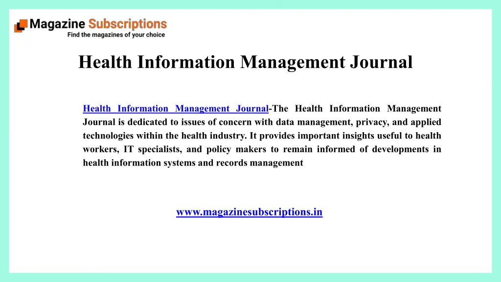 health information management journal