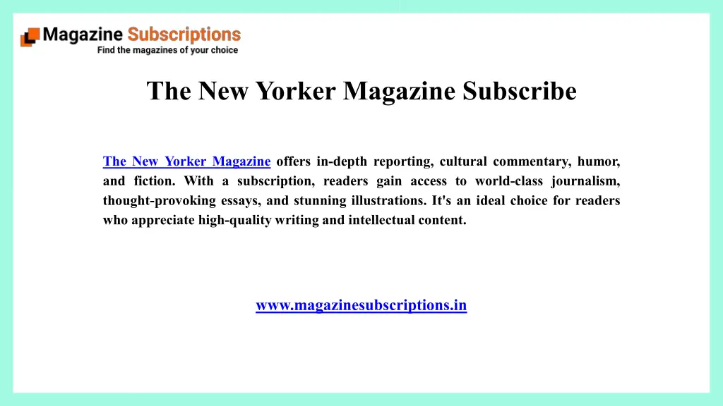 the new yorker magazine subscribe