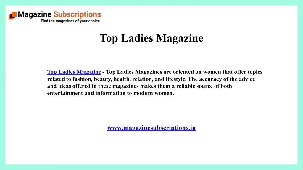 top ladies magazine