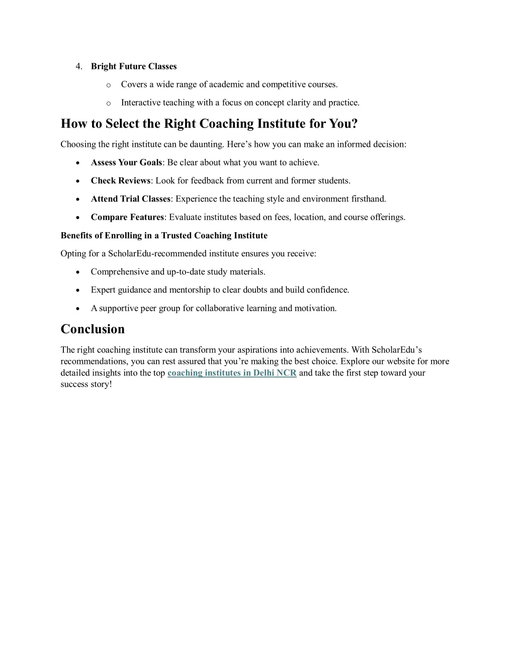 4 bright future classes