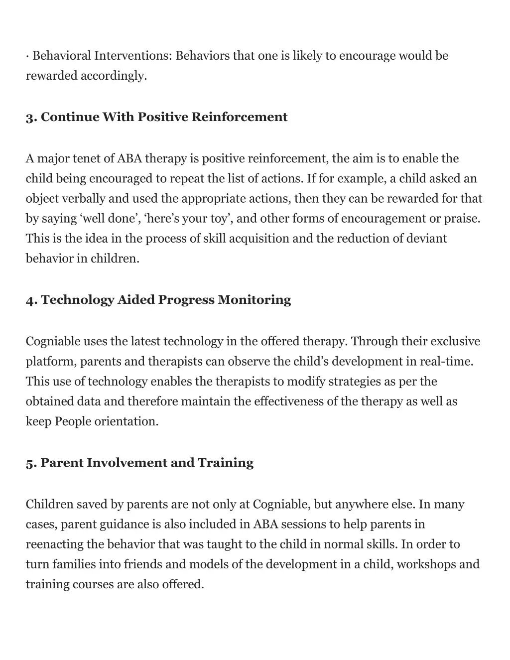 behavioral interventions behaviors that