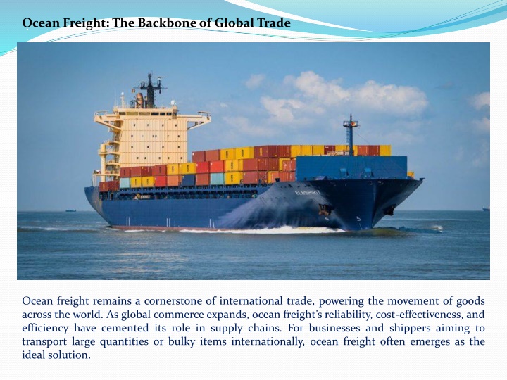 ocean freight the backbone of global trade