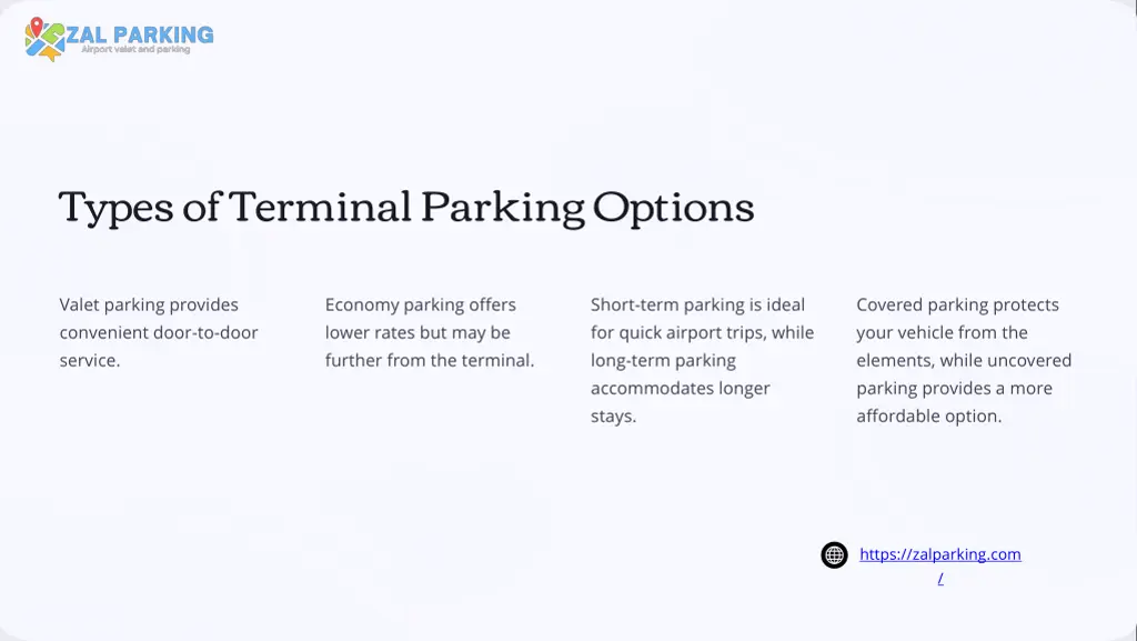 types of terminal parking options