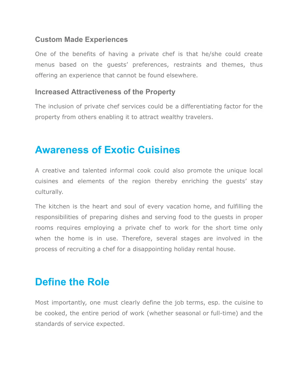 custom made experiences