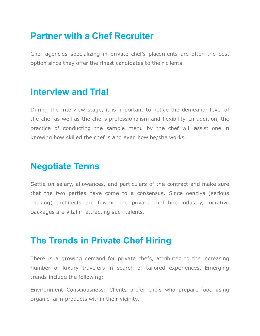 partner with a chef recruiter