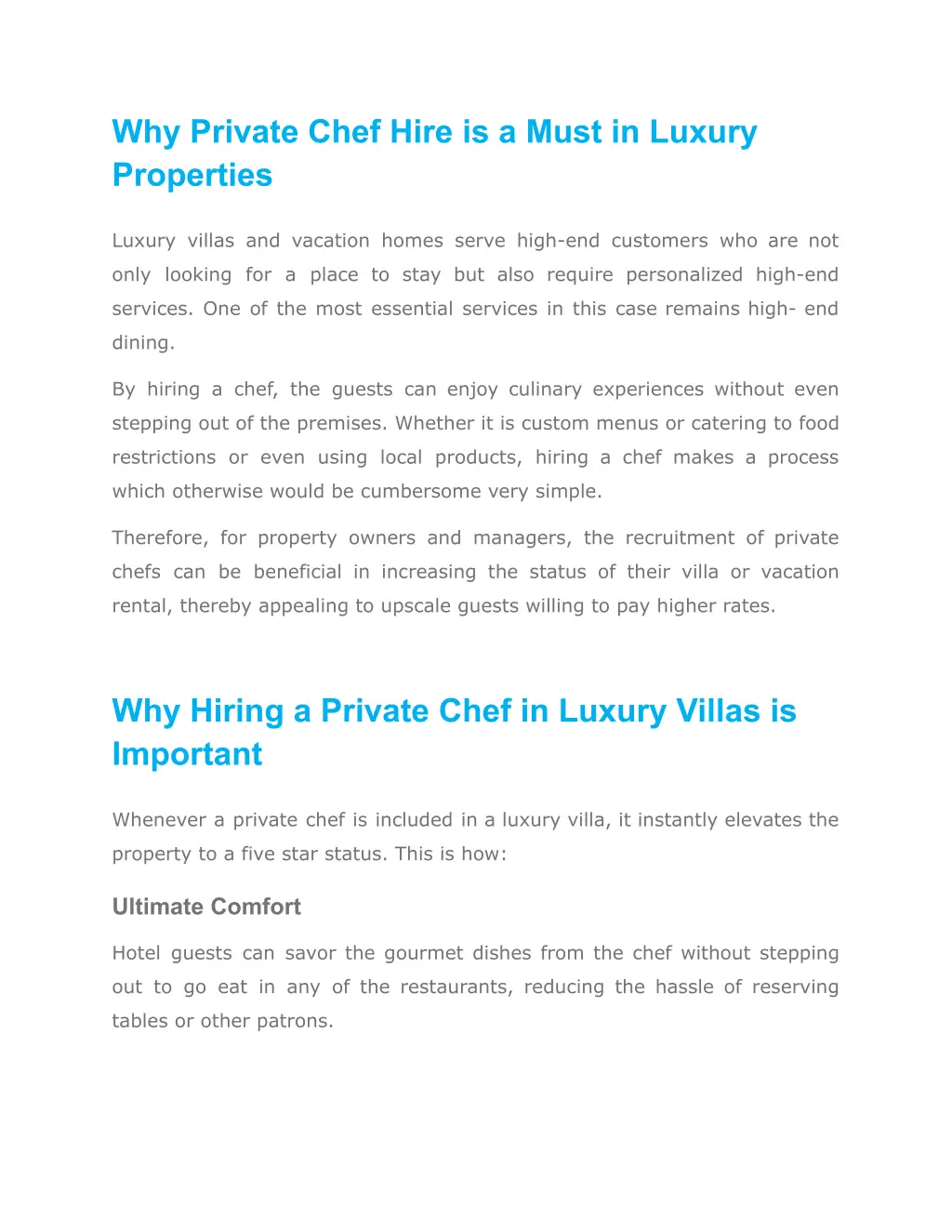 why private chef hire is a must in luxury