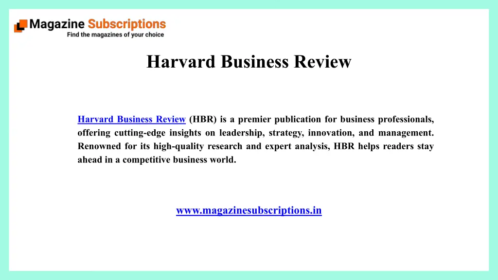 harvard business review