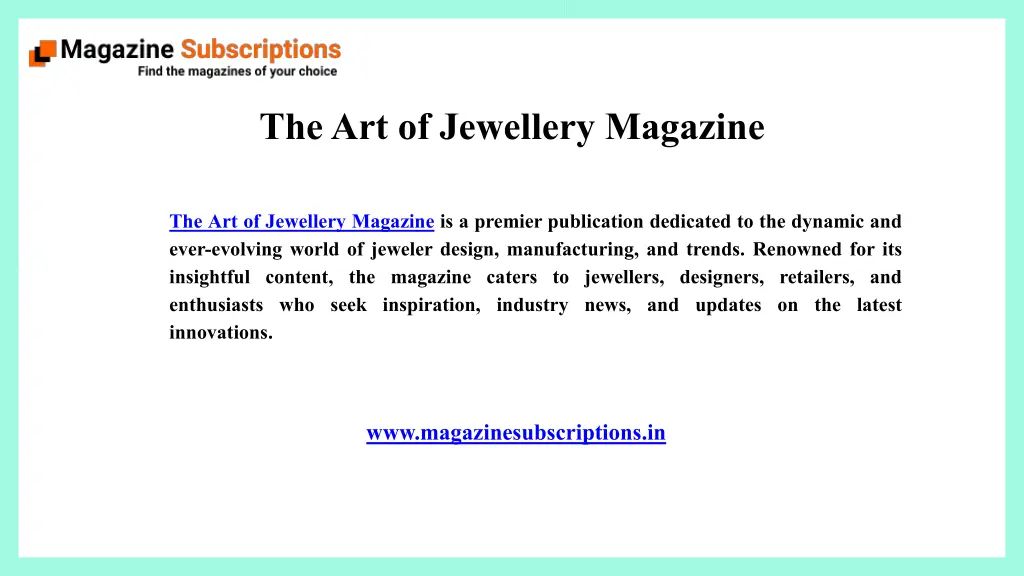 the art of jewellery magazine