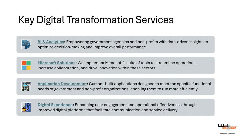key digital transformation services