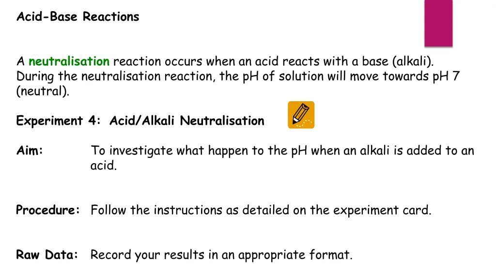 acid base reactions