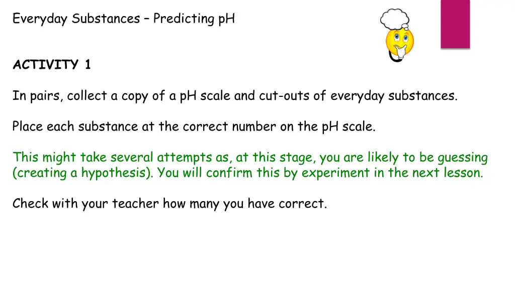 everyday substances predicting ph