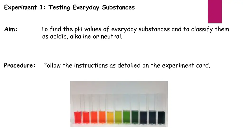 experiment 1 testing everyday substances