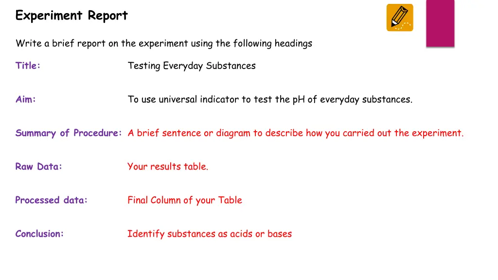 experiment report