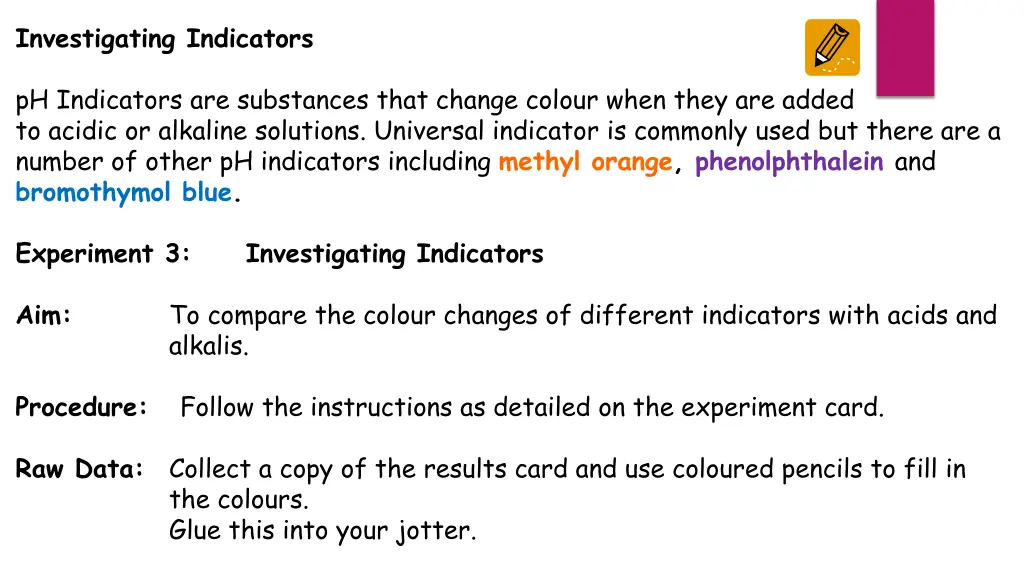 investigating indicators