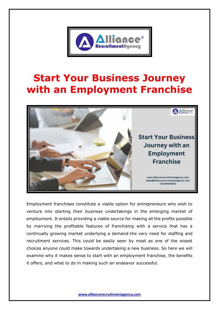 start your business journey with an employment