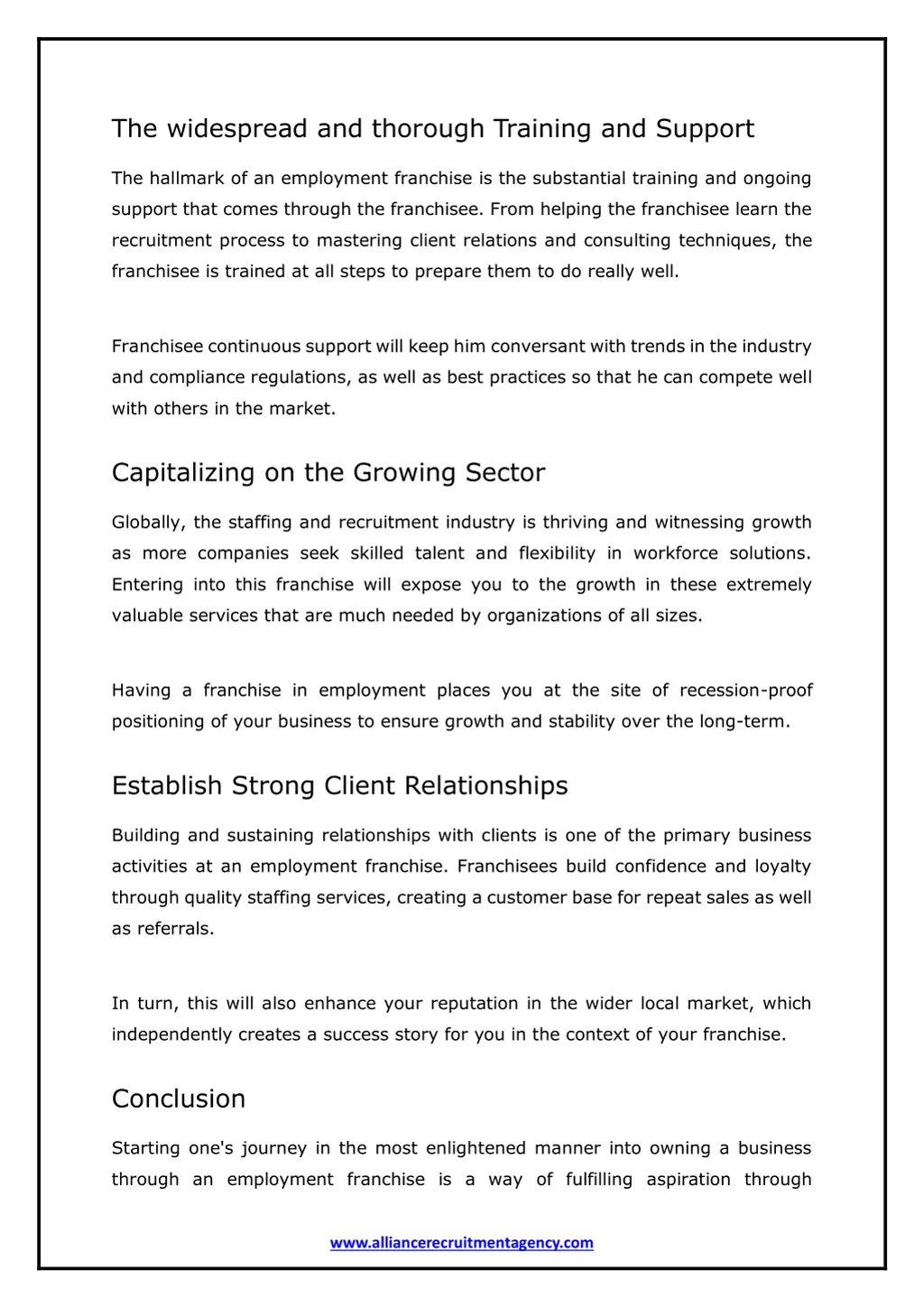 the widespread and thorough training and support
