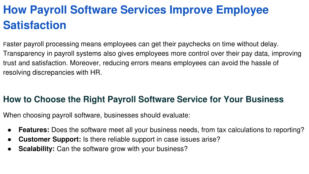 how payroll software services improve employee