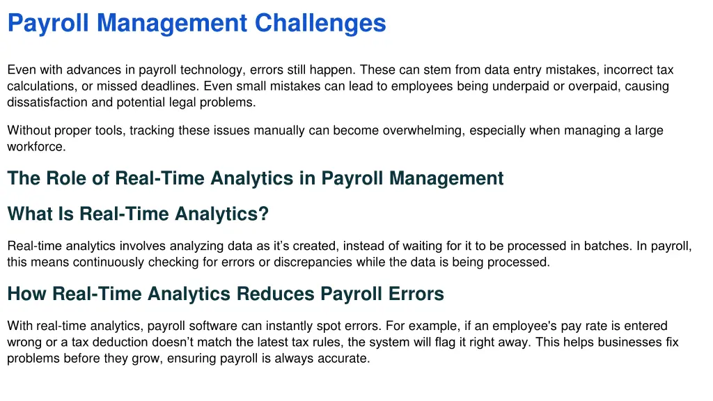 payroll management challenges