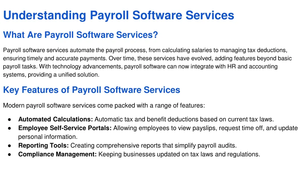 understanding payroll software services